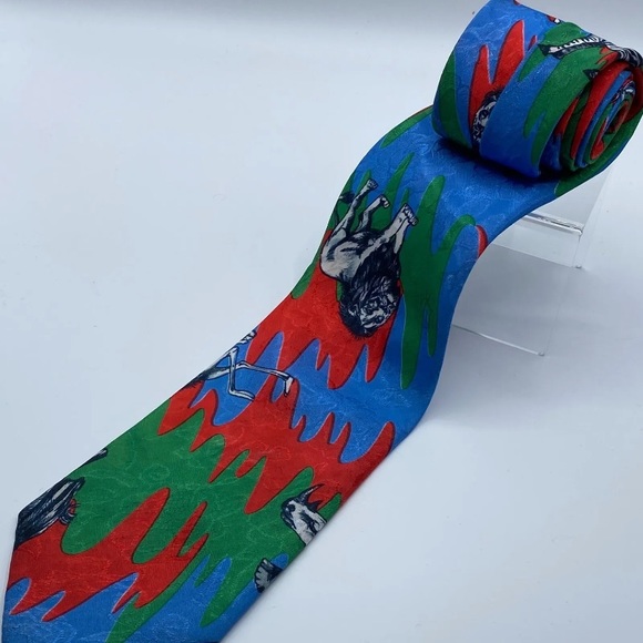 Vintage Christian Dior Pure Silk Tie Animal Bold Print - Picture 3 of 3